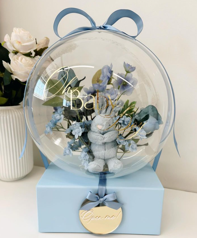 Personalised Balloon ,Stuffed Toy & Flowers