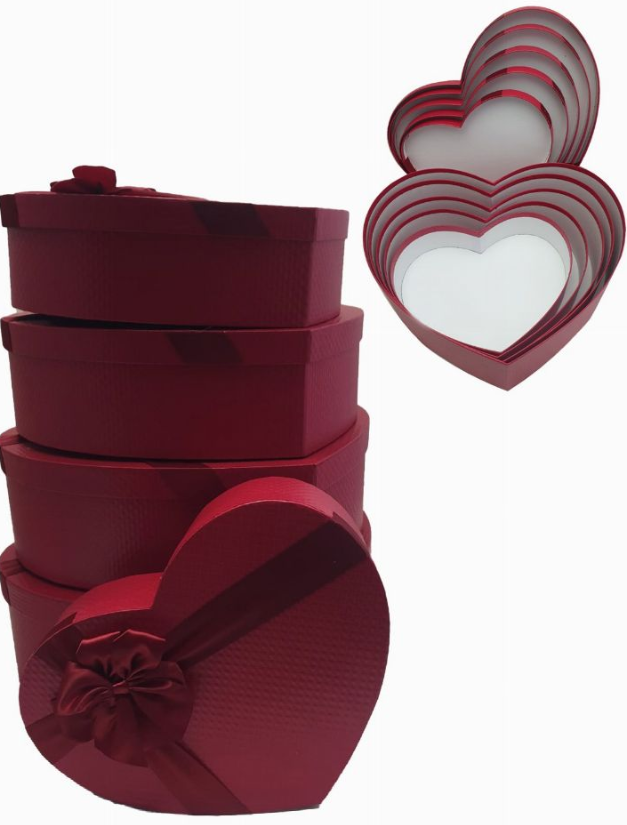 Heart Red Gifts Boxes 5 Set