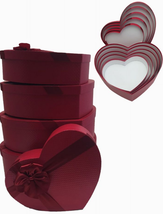 Heart Red Gifts Boxes 5 Set