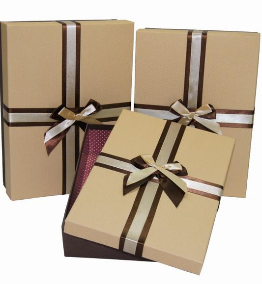 Gift Boxes  Brown 3 set