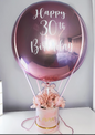 Pink Birthday Balloon Boxed Flowers
