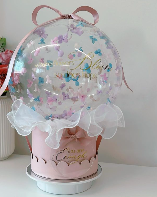 Personalised Sprinkled Flowered Balloon